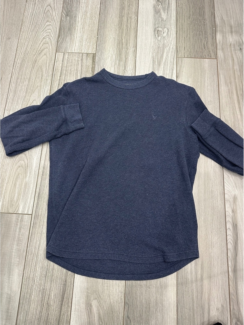American Eagle Super Soft Standard Fit Navy Blue Long Sleeve Shirt S
